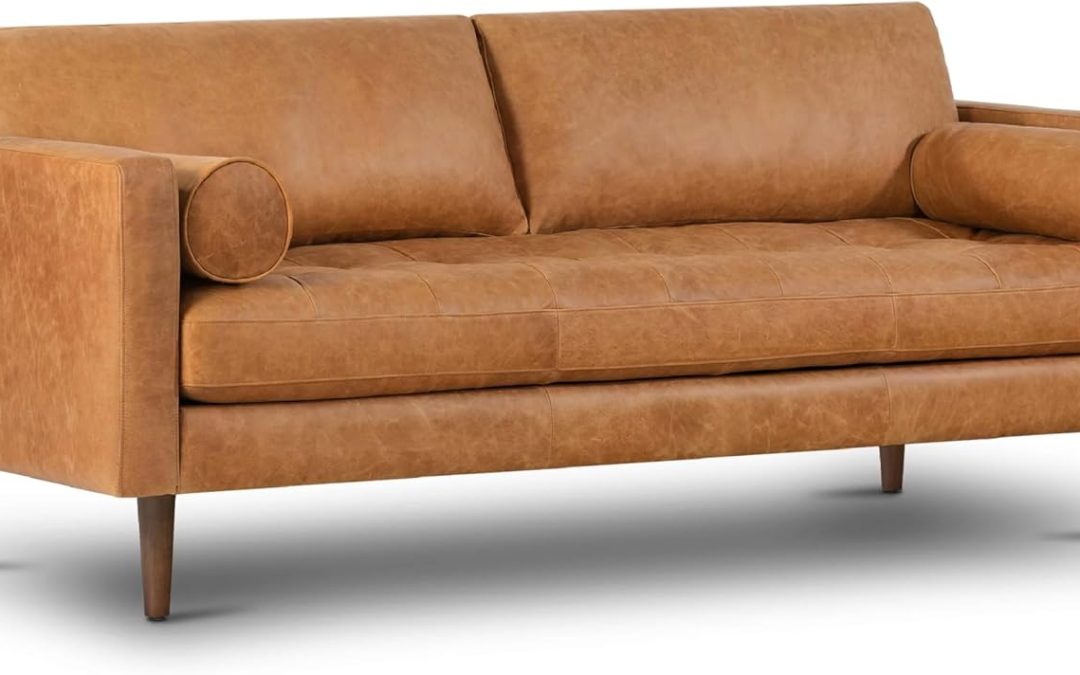 Elevate Your Space: POLY & BARK Cognac Leather Couch Review