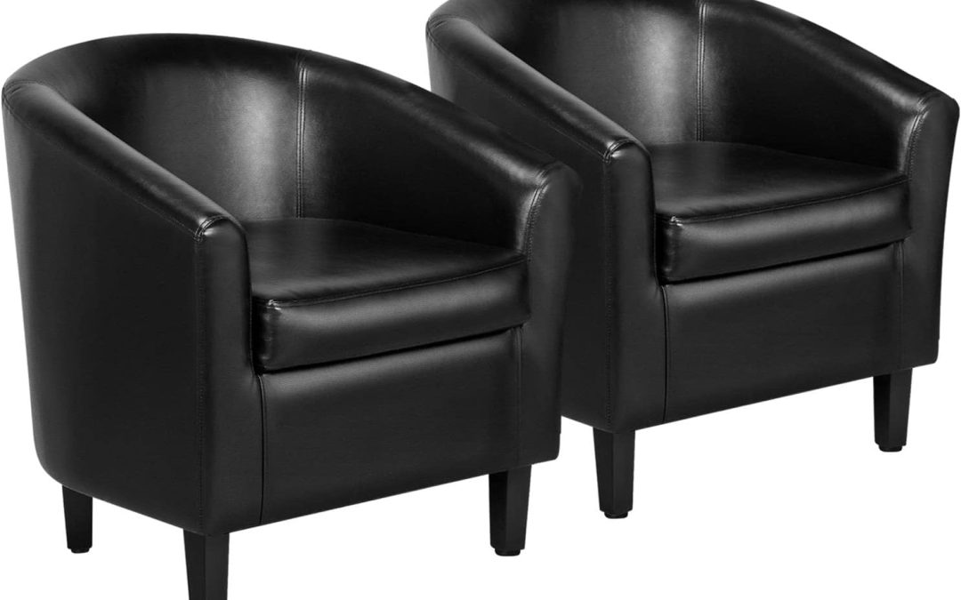 Stylish Comfort: Yaheetech Faux Leather Barrel Chairs Review