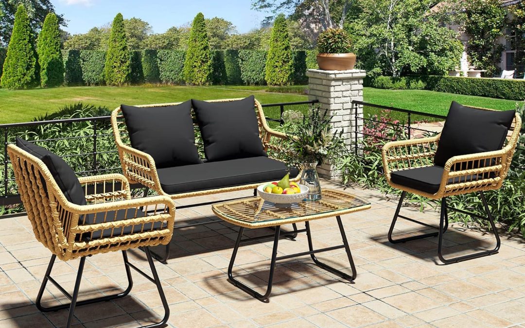 Transform Your Outdoor Space with the YITAHOME 4-Piece Wicker Bistro Set!