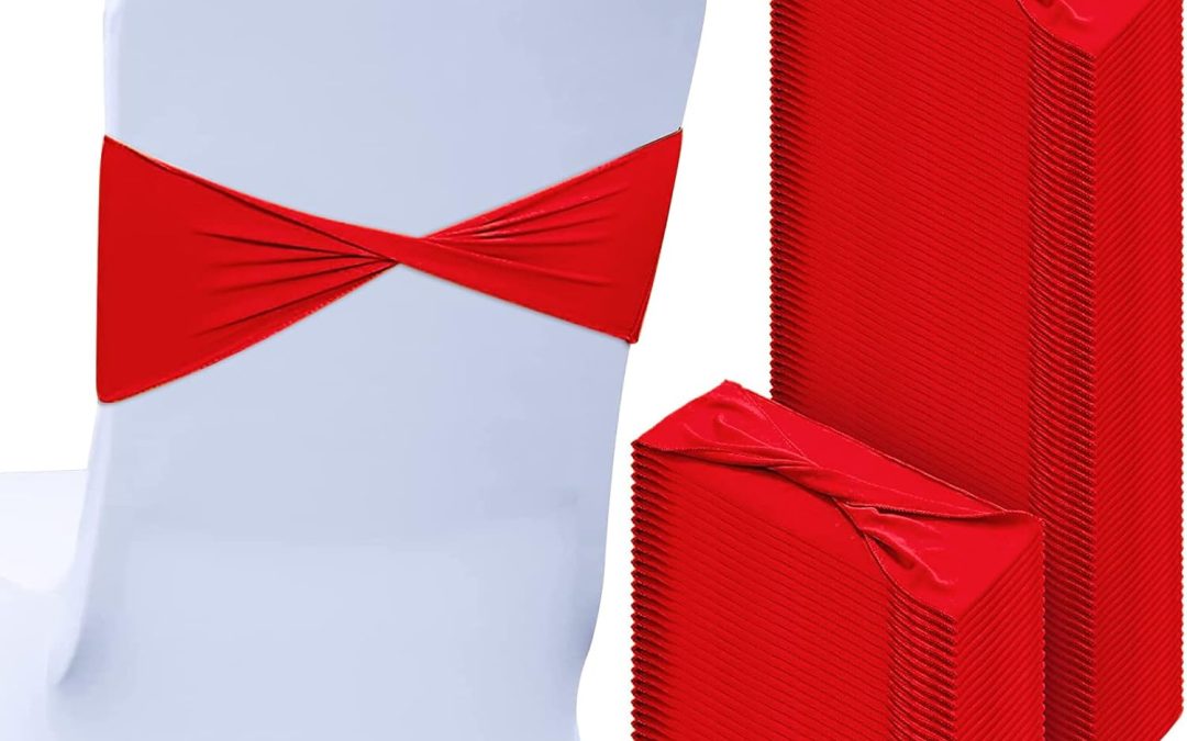 Transform Your Event with Kinlop’s 150 Pcs Red Spandex Chair Sashes: Stylish & Affordable Decor!