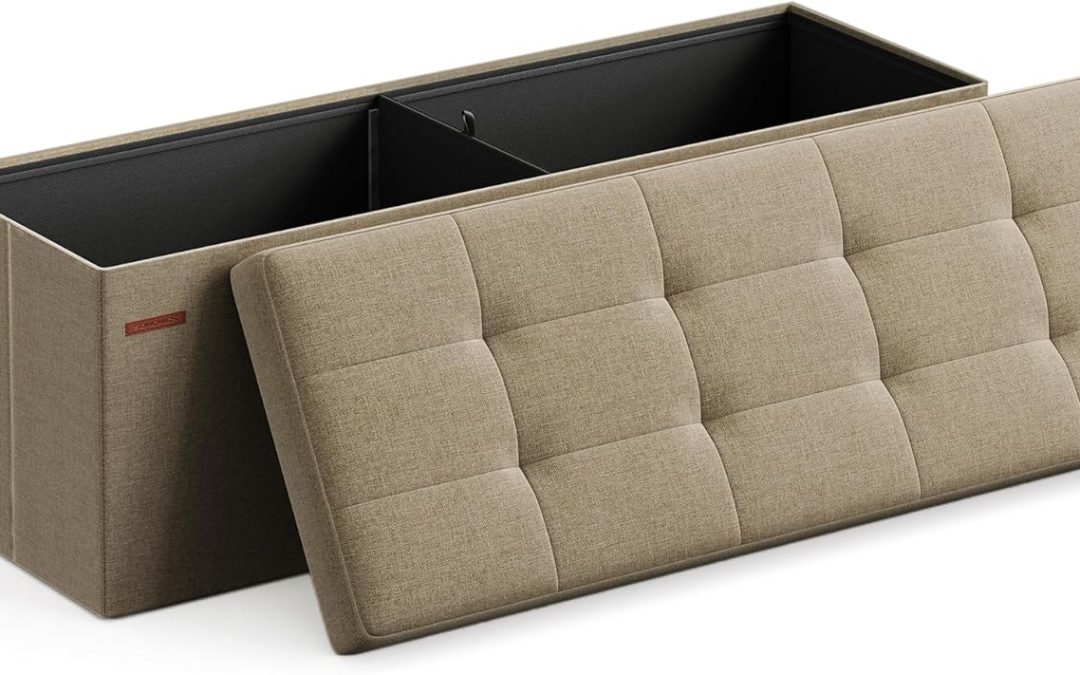 Transform Your Space: Review of the SONGMICS MAZIE 43-Inch Folding Storage Ottoman