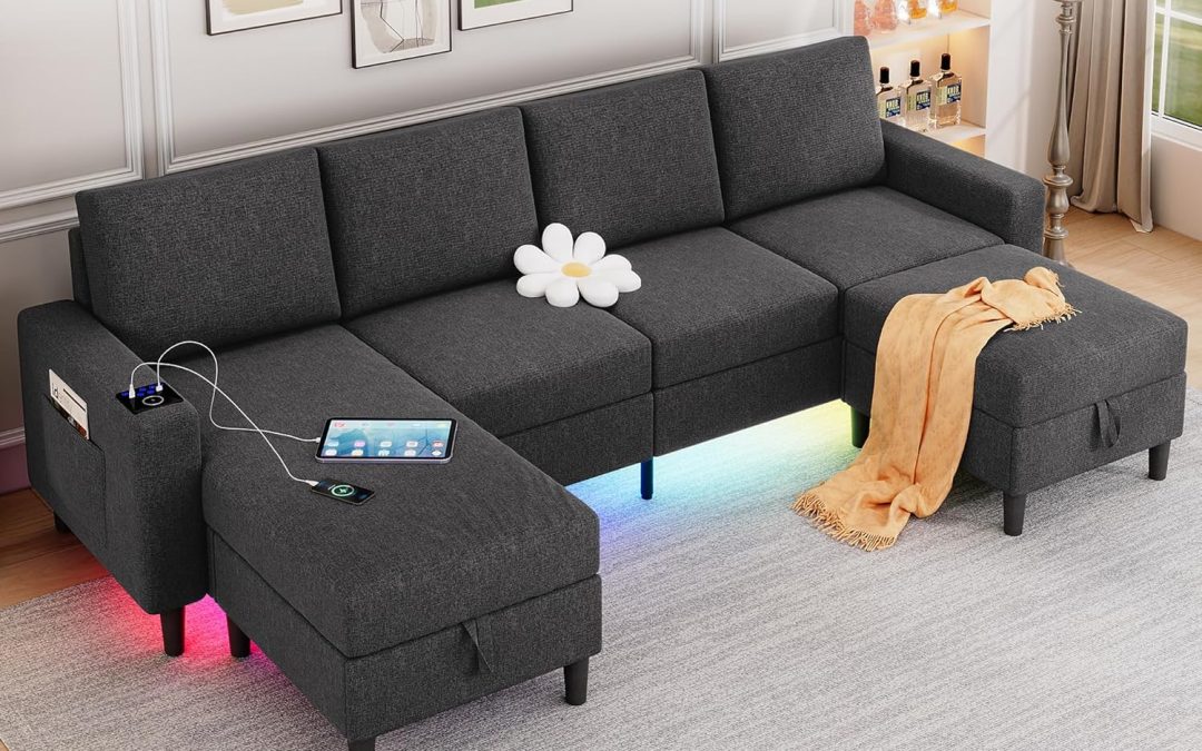Elevate Your Space: The Ultimate U Shaped Sectional Couch with Smart Features!