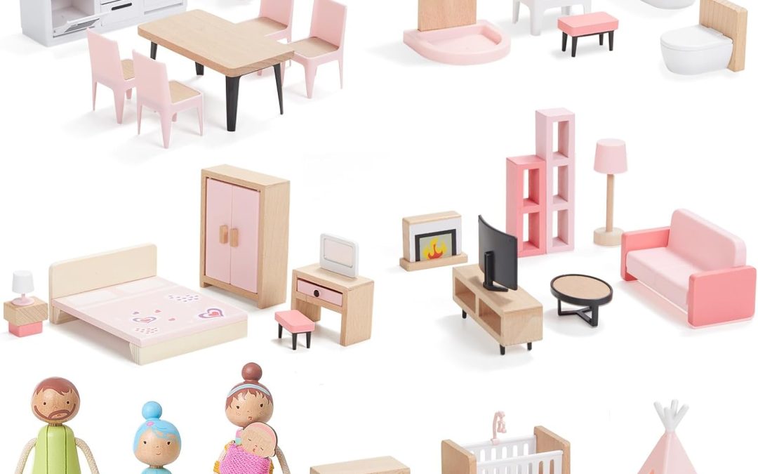 Enchanting Adventures: Review of the Giant Bean 36-Piece Wooden Dollhouse Furniture Set