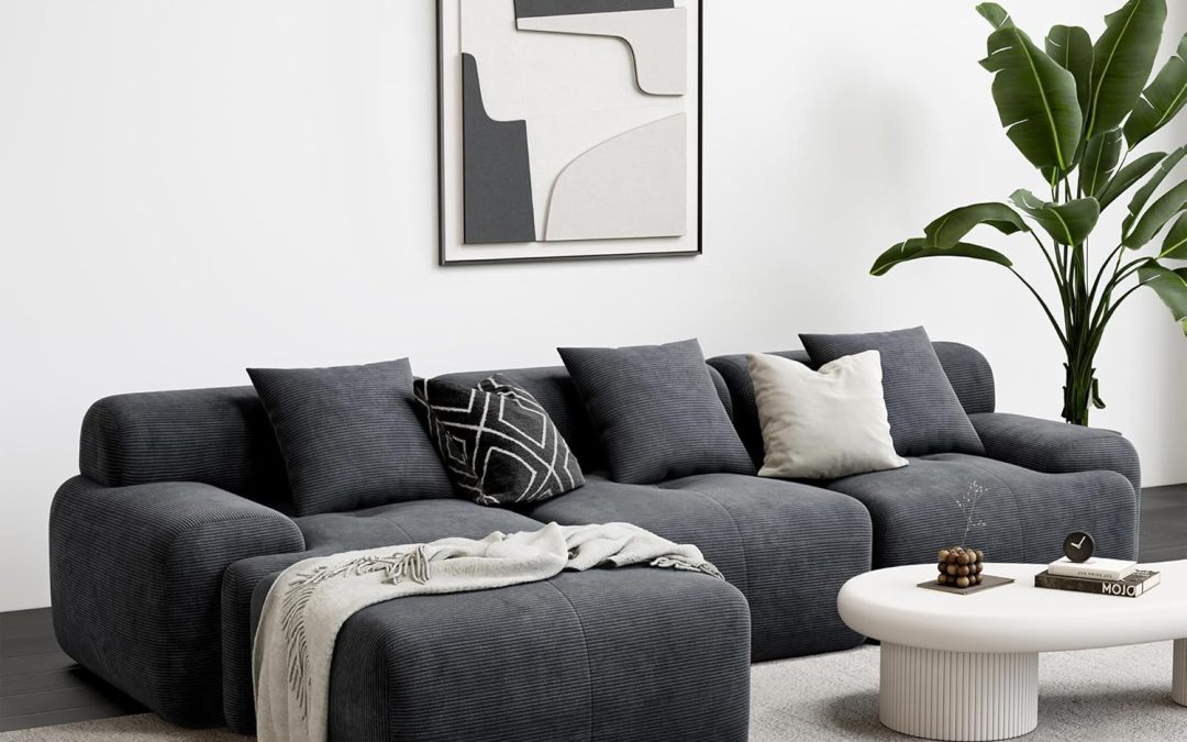 Transform Your Living Room with the LIKIMIO 118″ Modern L-Shaped Sectional Sofa