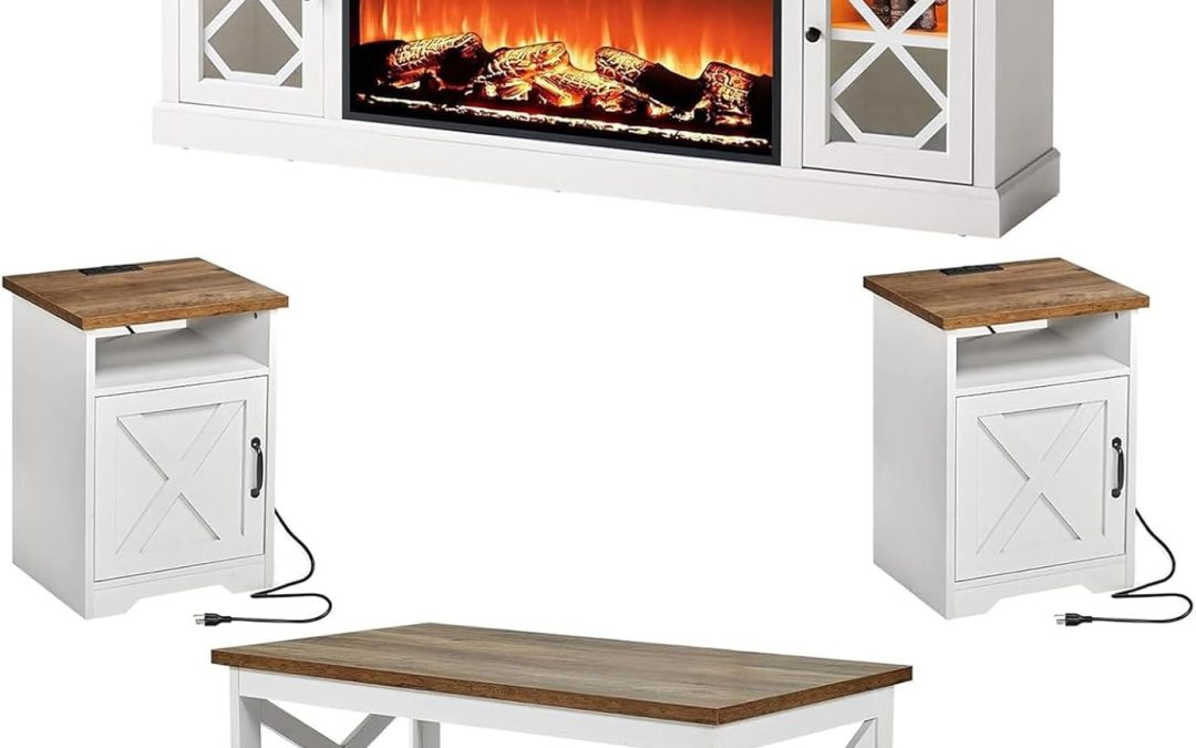 Transform Your Living Space: AMERLIFE 4-Piece Fireplace Table Set Review
