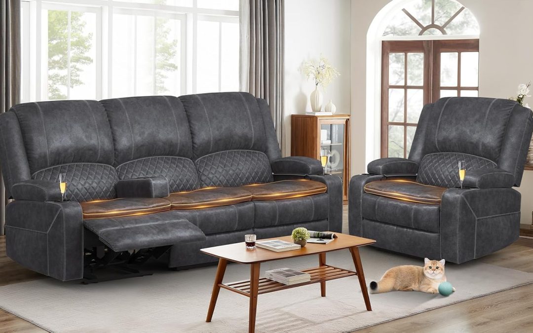 Ultimate Comfort: Review of the 3 Seater Recliner Sofa Set in Grey