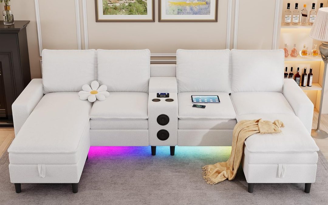 Transform Your Living Room with the Ultimate 4-Seat Smart Sectional Couch!