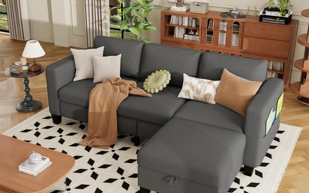 Transform Your Space: Review of the 78″ L-Shaped Modular Sofa with Storage Ottoman